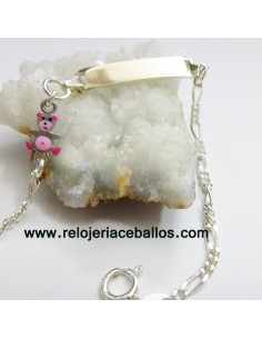 Pulsera para niña de plata y osito FEOSO