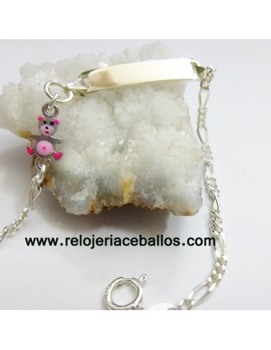 Pulsera para niña de plata y osito FEOSO