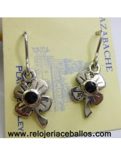 Pendientes trébol de plata...