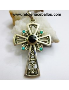 Cruz de plata con azabache...