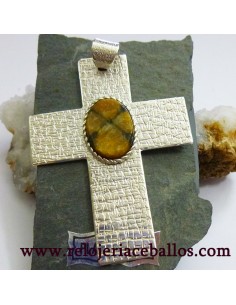 Cruz de plata artesana con...