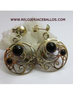 Pendiente de plata calado con Azabache H13479 2