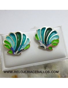 Pendientes vieira con esmalte T0149144