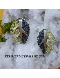 Pendientes artesanos hoja rota dorada
