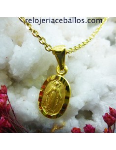 Medalla Virgen Milagrosa Plata con baño de Oro CHVM