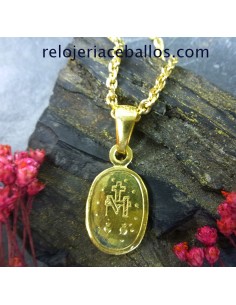 Medalla Virgen Milagrosa Plata con baño de Oro CHVM 2