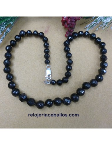 Azabache Collar Facetado Grueso 9590
