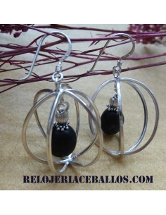 Pendiente de Plata y Azabache de Diseño JAULA