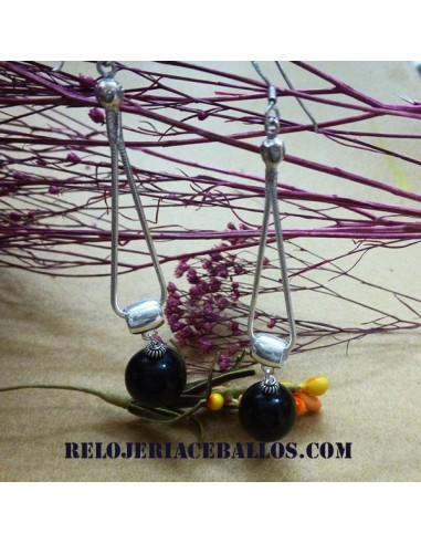 Pendiente de Azabache largos  con Bola