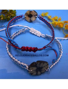 Pulseras artesanas con Macramé y Quiastolita 2