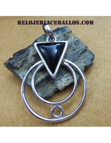 Colgante de Plata y Azabache de Diseño