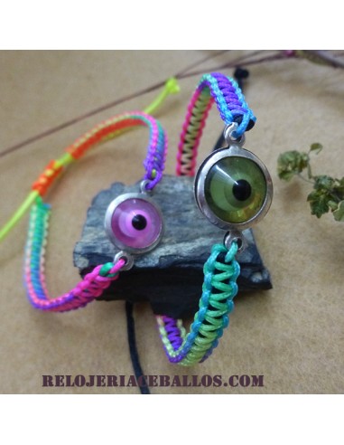 Pulsera con Ojo Turco con Mackramé