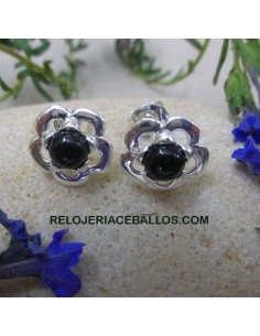 Pendiente con flor de Azabache FL2