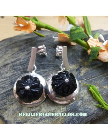 Azabache tallado Pendientes PAT