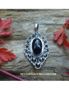 Colgante de Plata y Azabache con Filigrana M90