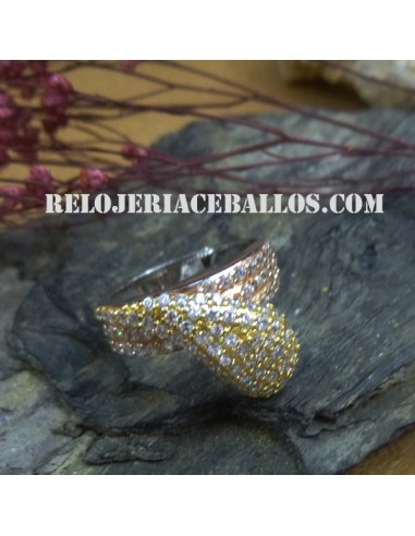 Anillo de Plata y Circonitas Chapado nº 11