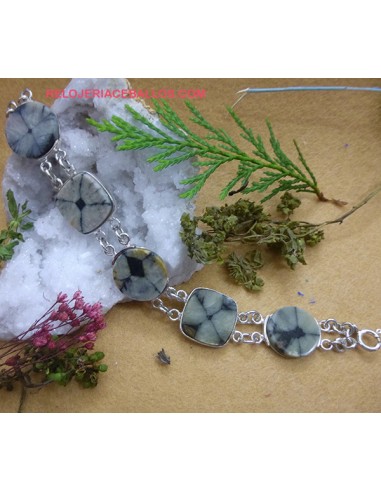 Pulsera artesanal de Plata con Quiastolitas PPQ