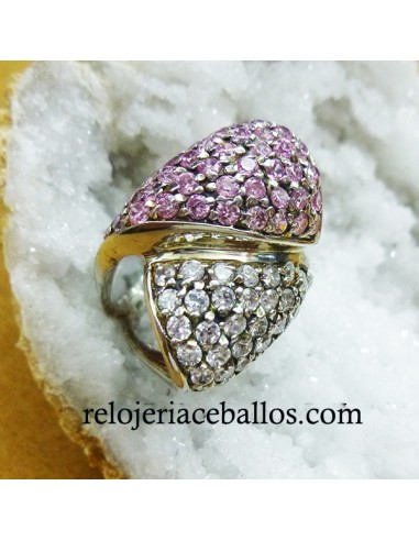 Anillo de Plata de ley con Circonitas  nº 12