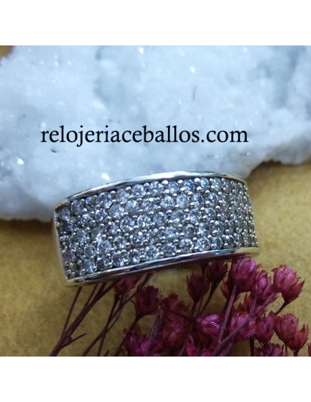 Anillo de Plata con Circonitas para Pedida nº 15