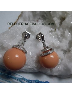 Pendiente con Bola Rosa y...