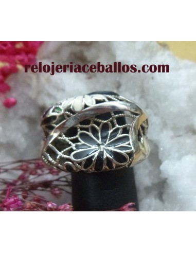 Anillo de Plata y Esmalte a Fuego Ajustable
