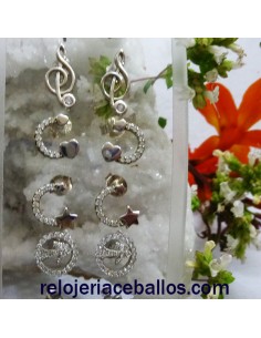 Pendiente Mini de Plata y Piedras