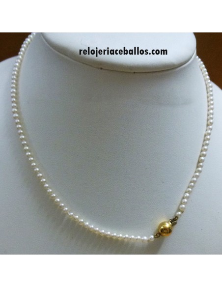 Collar de Perla Cultivada y Cierre Oro APAU