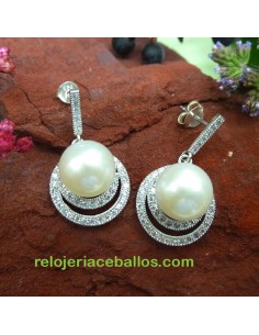 Pendientes Fiesta con Perla y Pedrería 623-0180