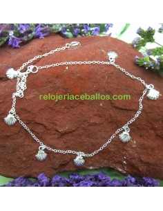 Conchas Tobillera de plata 363-24