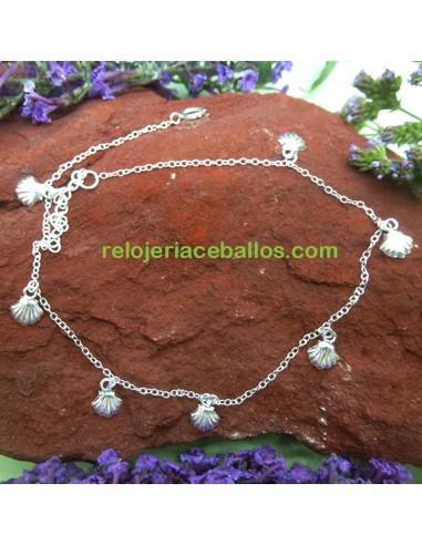 Conchas Tobillera de plata 363-24