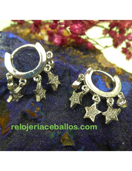 Aretas de Plata con Estrellas 651-0180