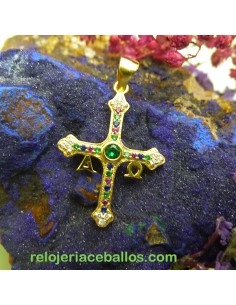 Cruz de la Victoria dorada con pedrería 102-172