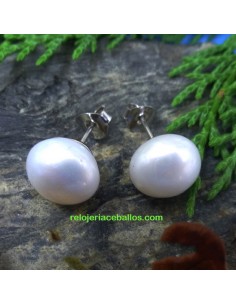 FER26 Pendientes de plata con perla