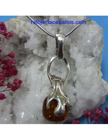 Colgante de plata con Ámbar del Báltico C49