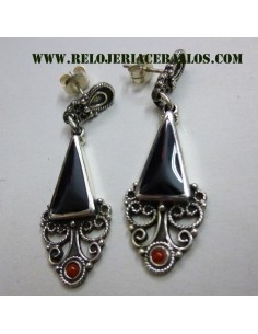 Pendiente de Azabache y plata F-55