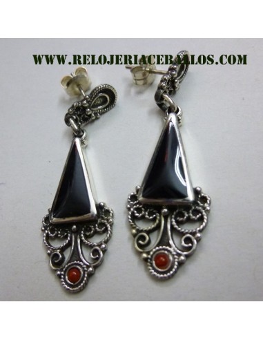 Pendiente de Azabache y plata F-55