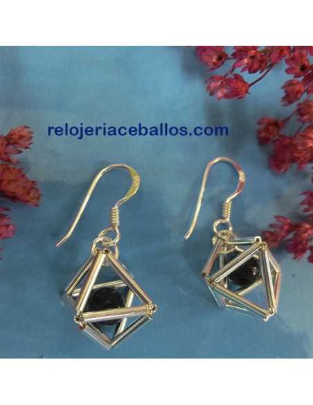 Pendientes Prisma con Azabache 99P