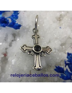 Cruz pequeña de plata con Azabache CP9