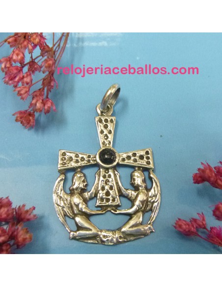 Cruz de los Angeles de plata y Azabache R8