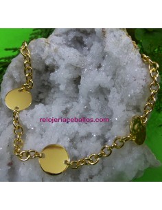 AVP Pulsera de plata chapada con discos