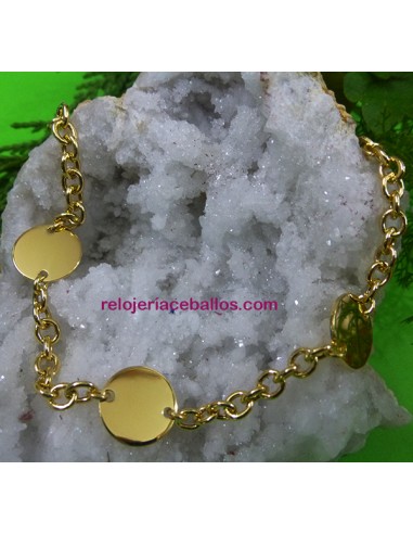 AVP Pulsera de plata chapada con discos