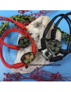 Pulsera ajustable de cordón con Quiastolita