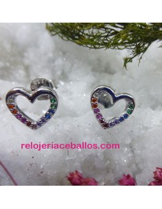 621-0698 Pendientes de corazones con pedrería