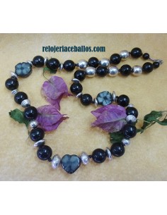 Collar de Azabache Quiastolita con Plata AR1