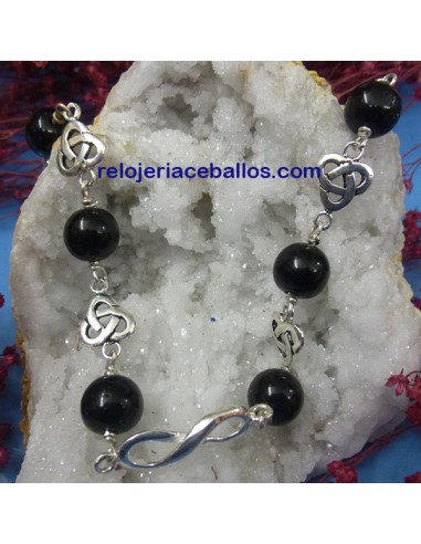 Pulsera Celta con Azabache, Nudos e Infinito PAI